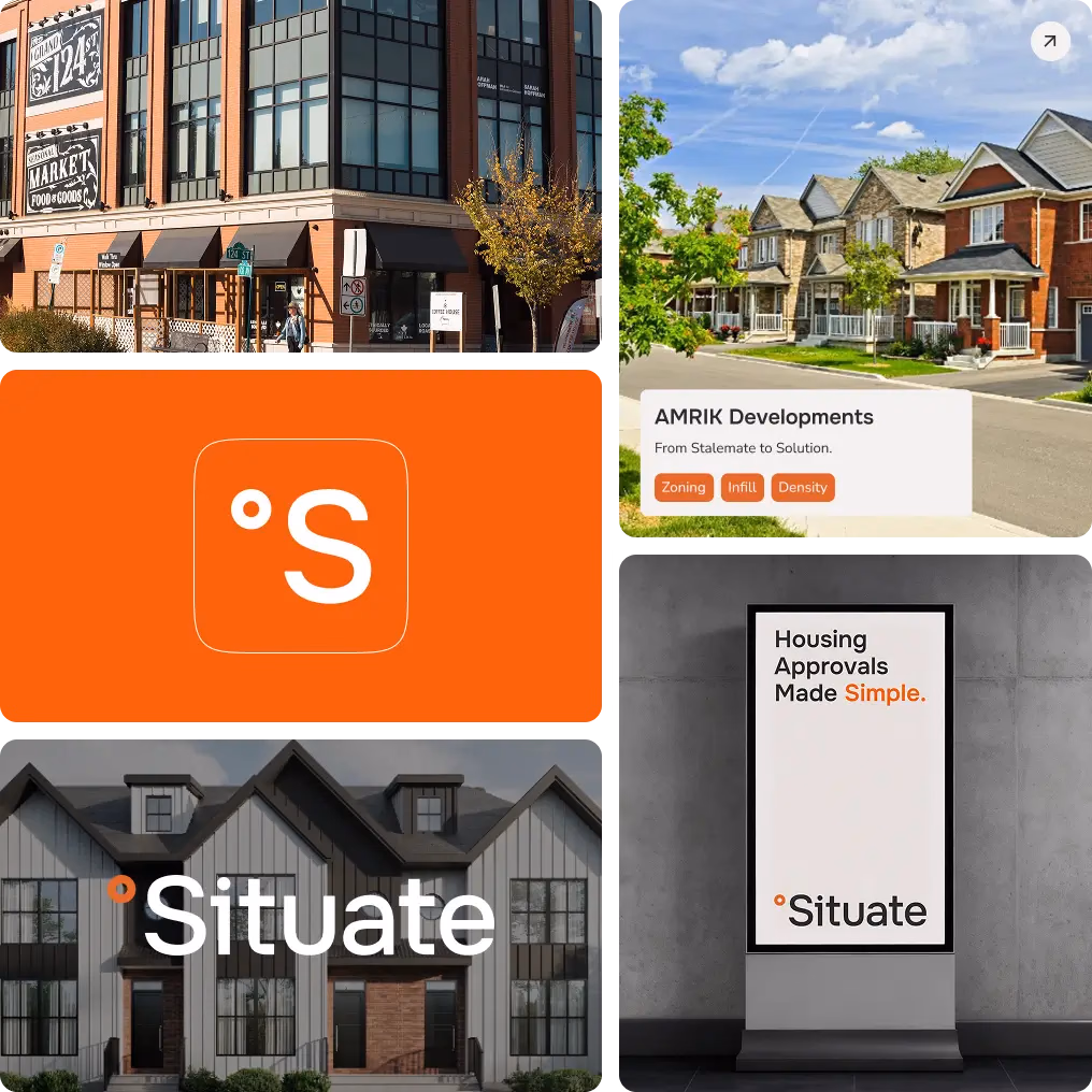 Construction company website mockup on a smartphone